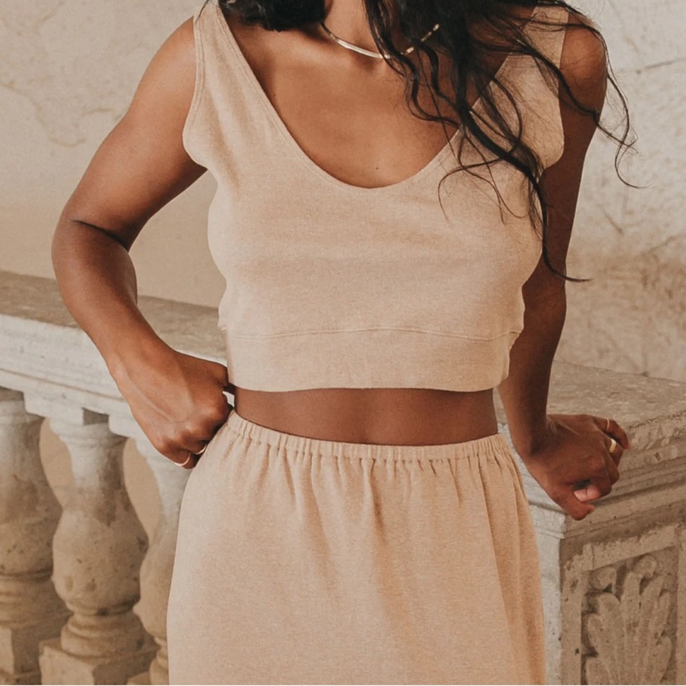 Harley Jae Kea top & kea skirt in camel